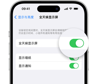 锡林浩特苹果15预约维修分享iPhone15如何设置全天候显示屏幕可见 